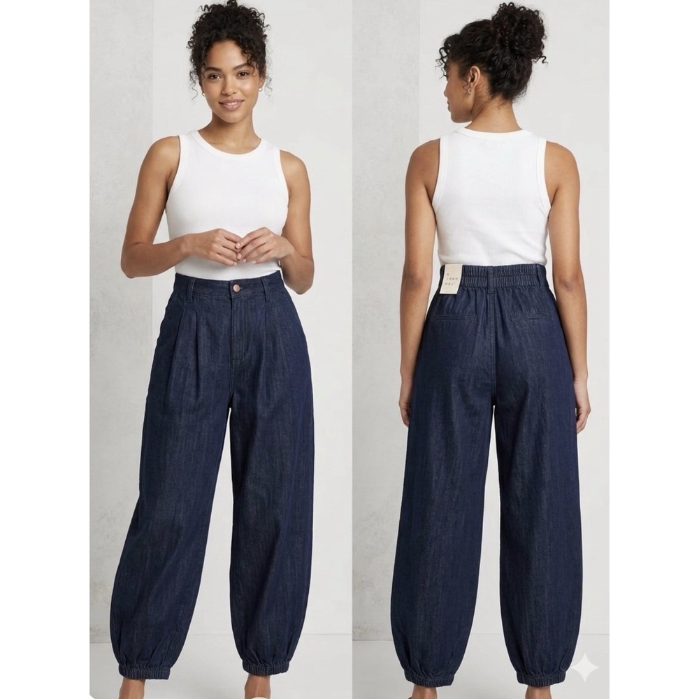 NWT A New Day Women's Balloon Leg Style Denim Pants Jeans Sz XS Blue High Rise